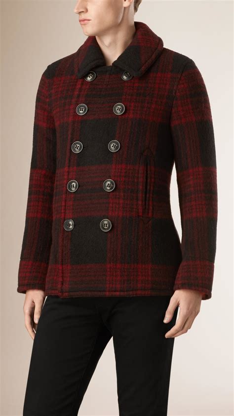 red pea coat burberry